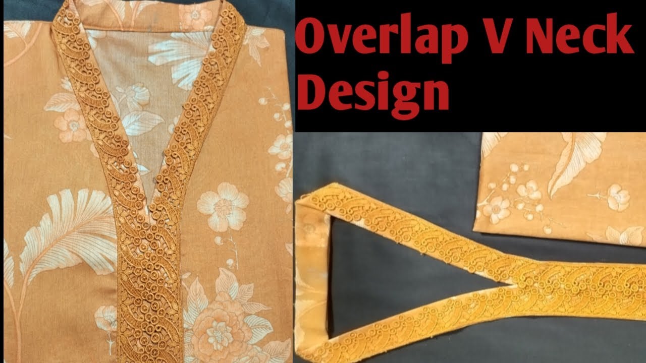 Overlap V Collar. Chinese Collar With Lace Cutting & Stitching. F Fashion Designer. Neck Collar.
