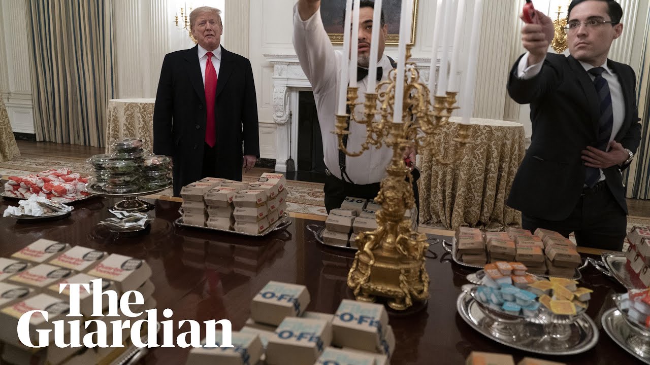 Donald Trump serves fast food to White House guests