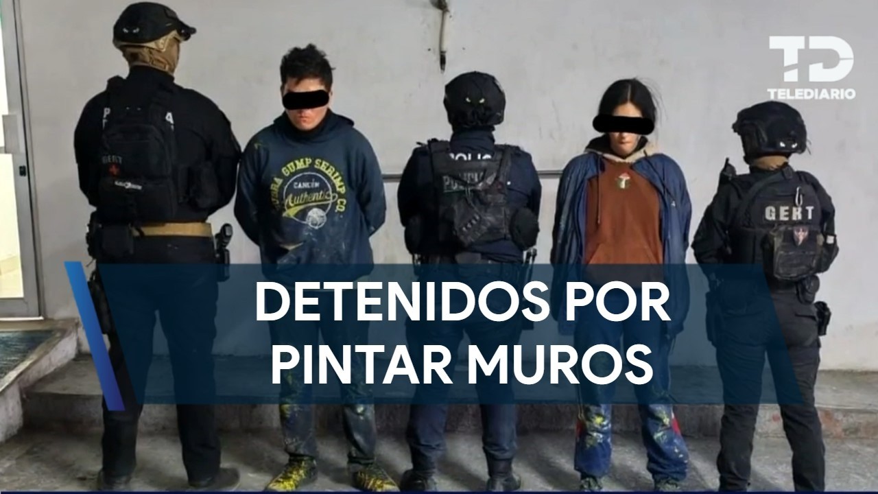 Detienen a dos personas por pintar muro de presa Rompepicos en Santa Catarina