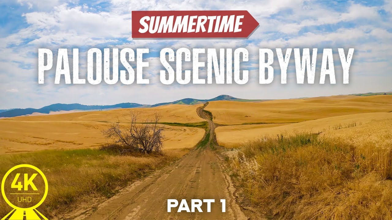 4K Palouse Scenic Byway - American Road Trip with Beautiful Music - Washington State, USA - Part #1