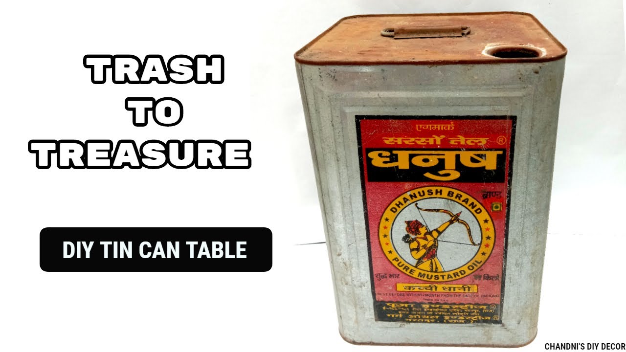Unique DIY Idea OF Using Tin Can || Antique Corner Table From Waste Tin Box ||