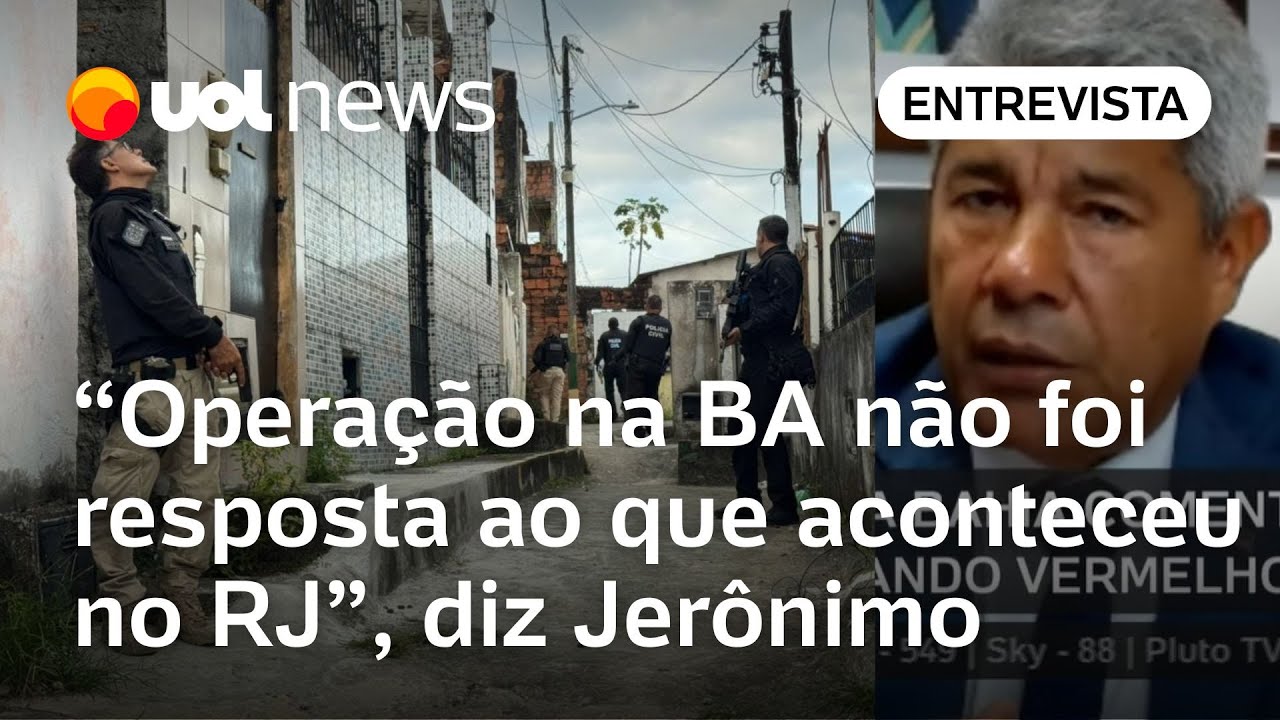 Jer&ocirc;nimo sobre opera&ccedil;&otilde;es na BA e RJ: 'Estado n&atilde;o &eacute; matador, mas tem que ter pulso forte'