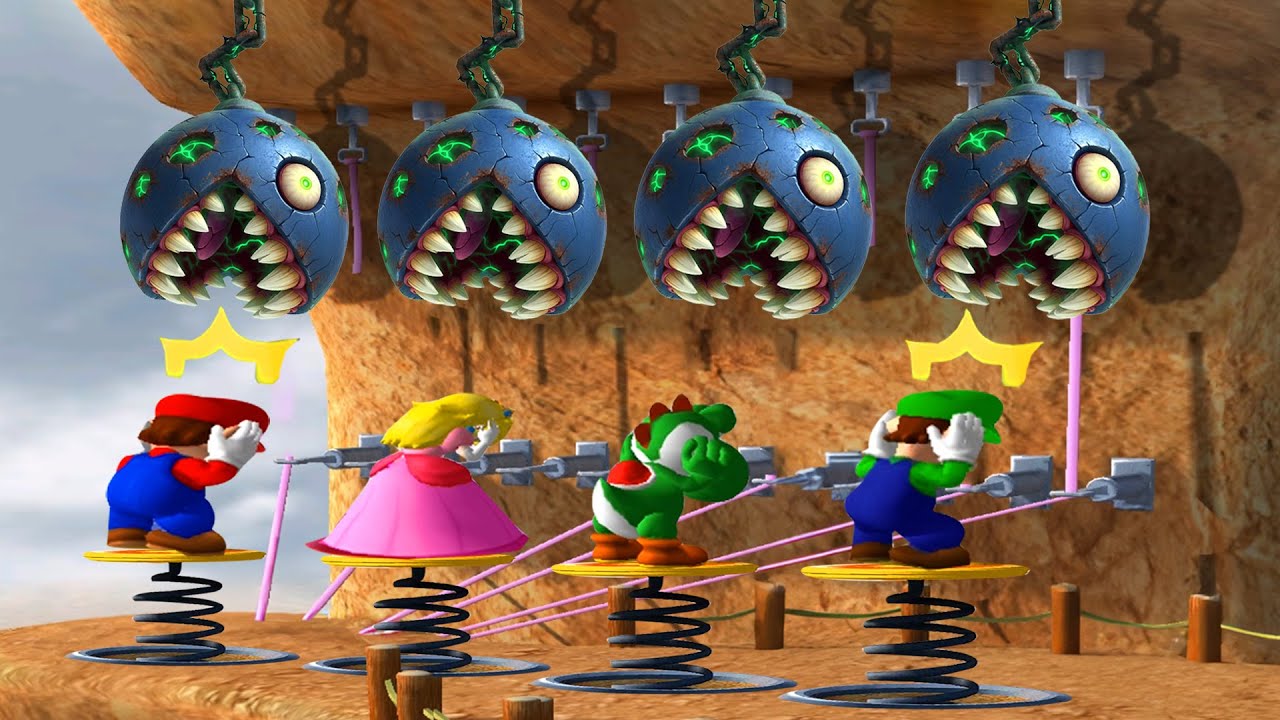 Mario Party 8 Minigames Battle - Mario Vs Peach Vs Yoshi Vs Luigi (Hardest Difficulty)