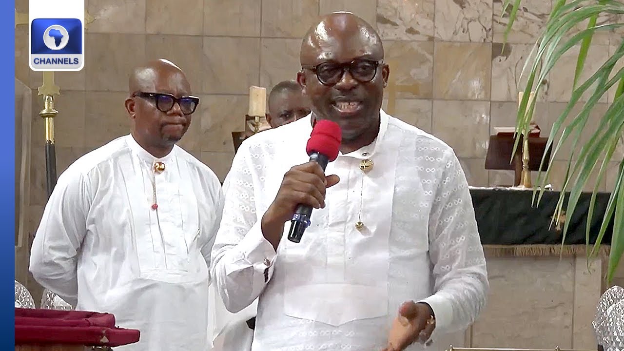'God Has Answered Your Prayers', Gov Fubara Says At First Church Service After Resumption