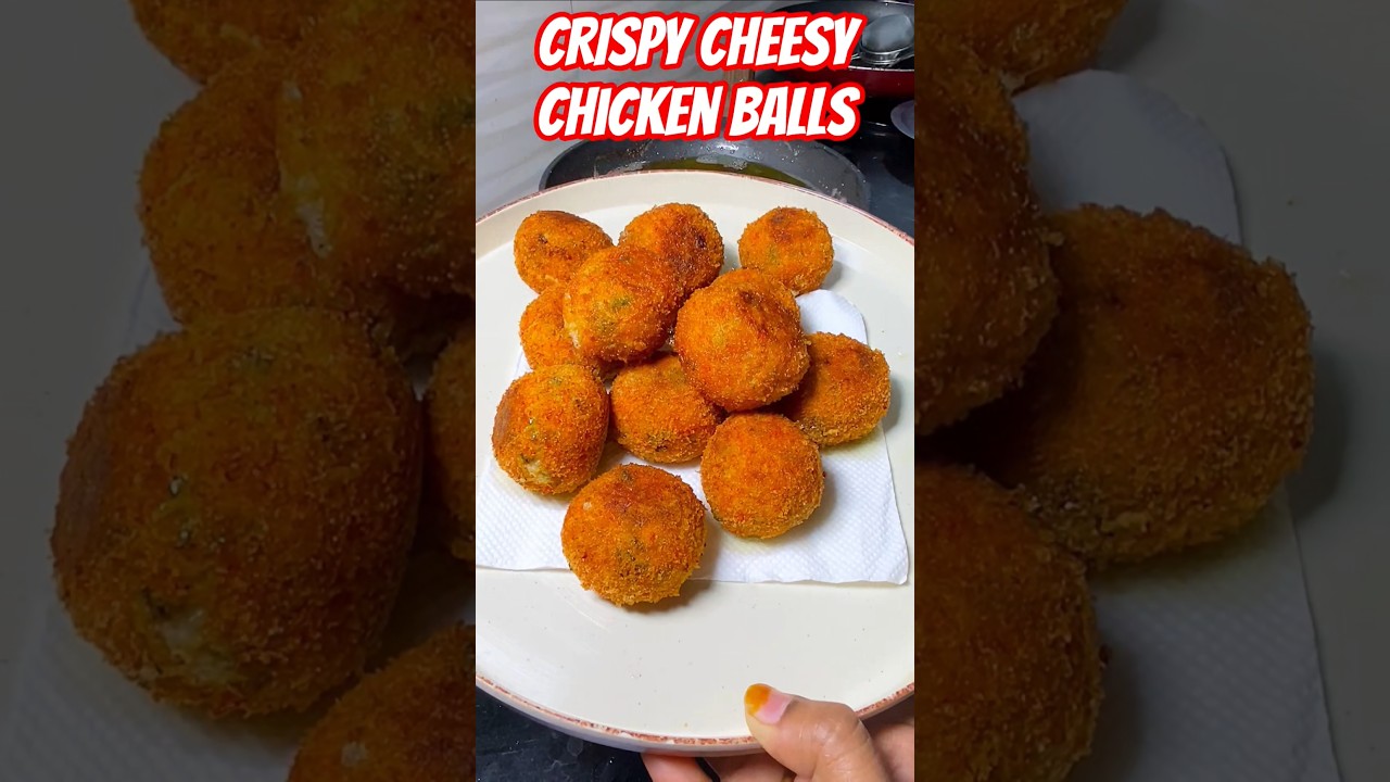 Crispy Cheesy Chicken Balls 🧀🍗 | Ramadan Special Iftar Recipe | Easy & Quick Snack #shorts