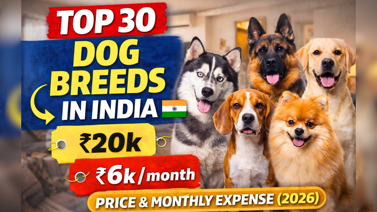 ALL Dog Price in India 2026 | Top 30 Dog Breeds with Monthly Expense