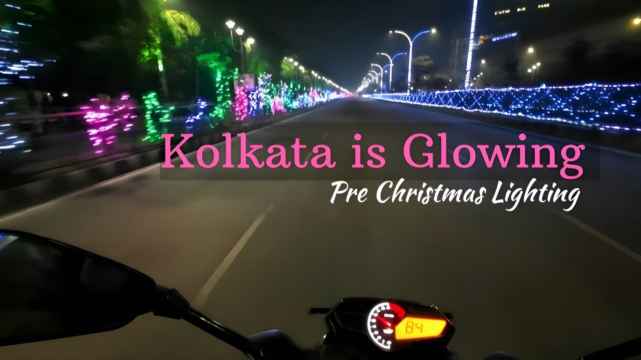 Kolkata is GLOWING! | Unbelievable Christmas Lights 2025 | 12 AM Ride | Pulsar N150 POV