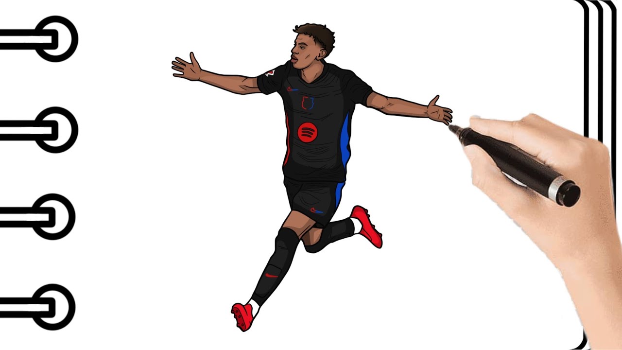 Como Dibujar a LAMINE YAMAL CELEBRACIÓN de GOL paso a paso FÁCIL | Mapi Art TV.