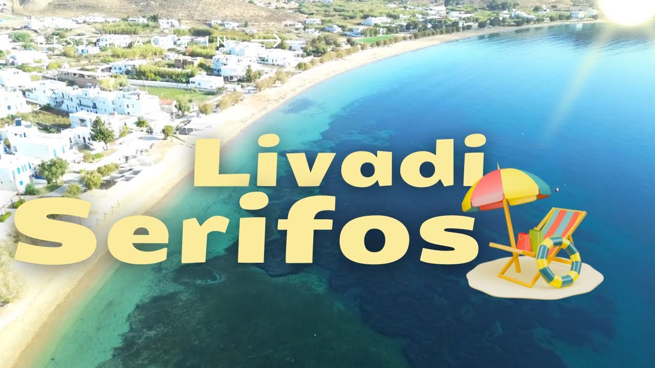 SERIFOS - LIVADI la spiaggia, il porto e il villaggio, Serifos island (Greece) #greece #serifos