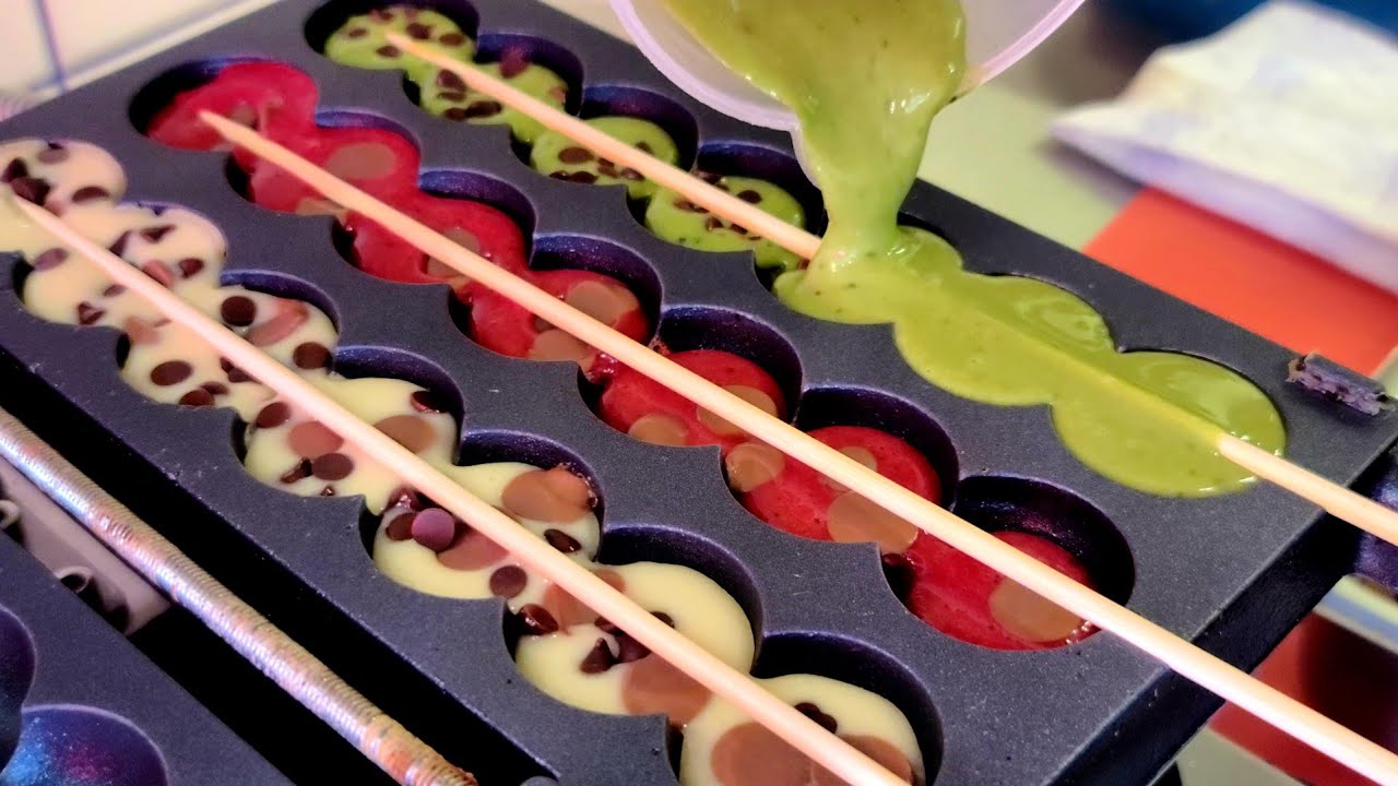 Уникальные вафли! 6 вкусных вафельных шампуров - корейская уличная еда