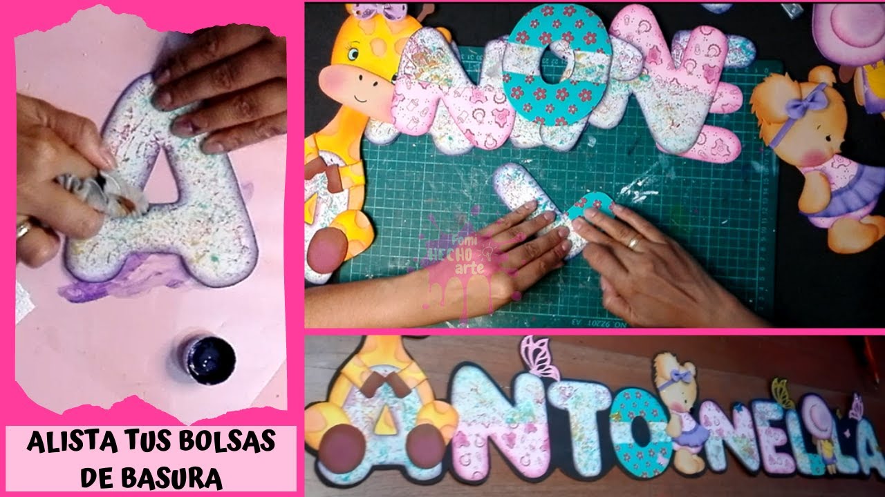 COMO HACER EFECTO MARMOLEADO SOBRE LETRAS DE FOAMI /fomi hecho arte