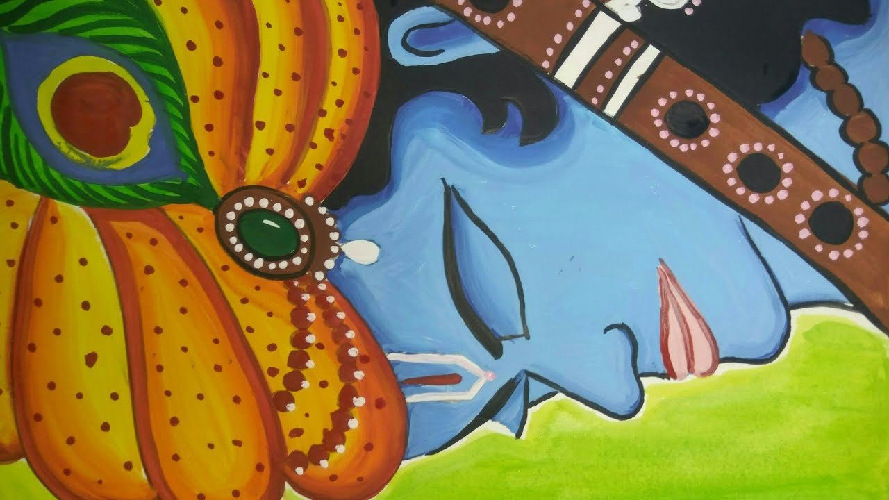 Janmashtami special ,how to draw beautiful Krishna painting