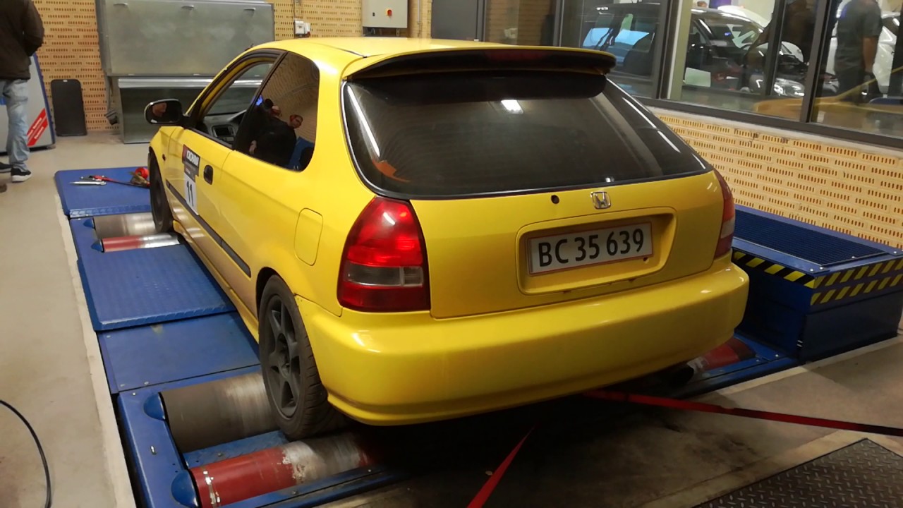 Honda Civic EK B18c Dyno run - Awesome loud Vtec crossover