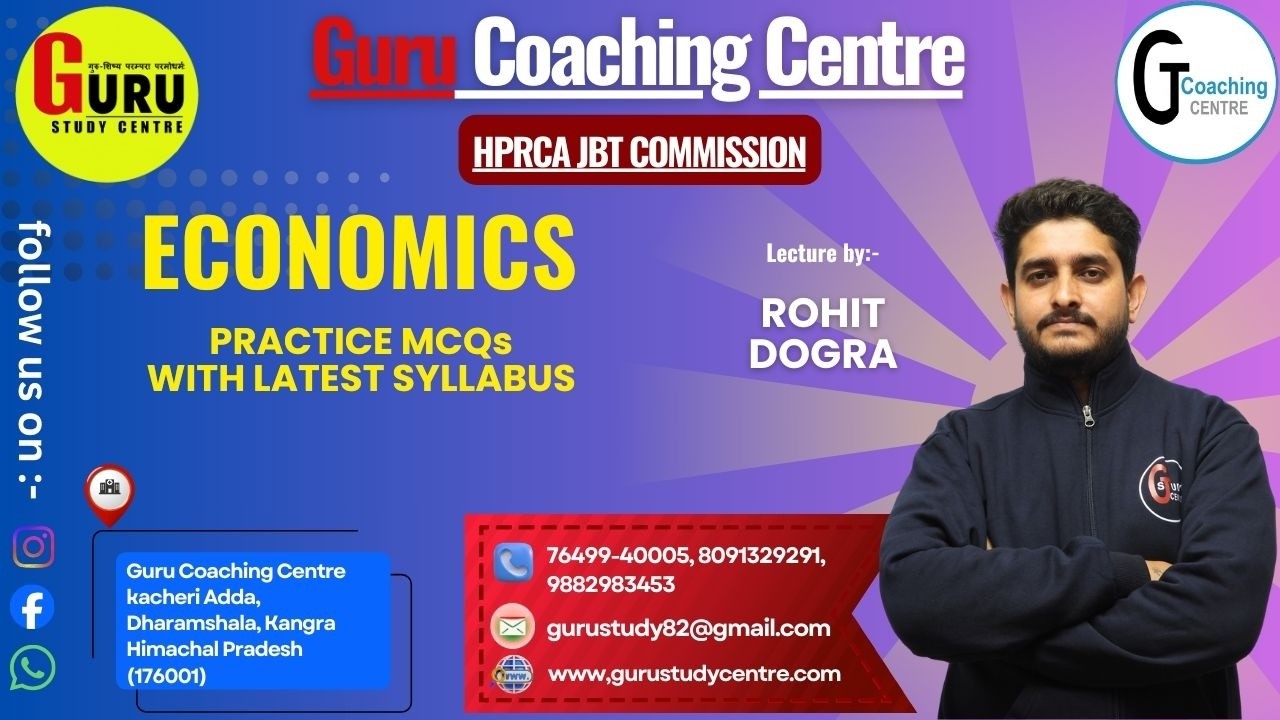 🎯 HPRCA JBT Economics Live Class | Most Expected MCQs