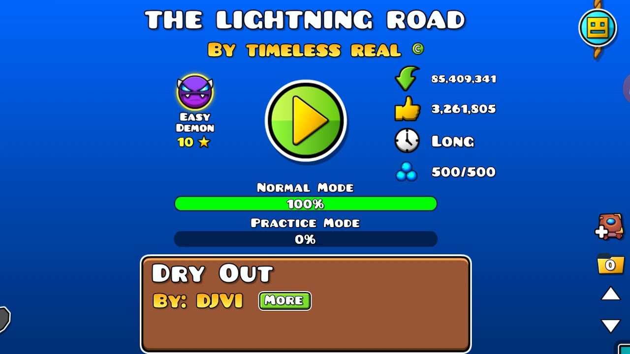 The Lightning Road 100% | Easy demon | geometry dash