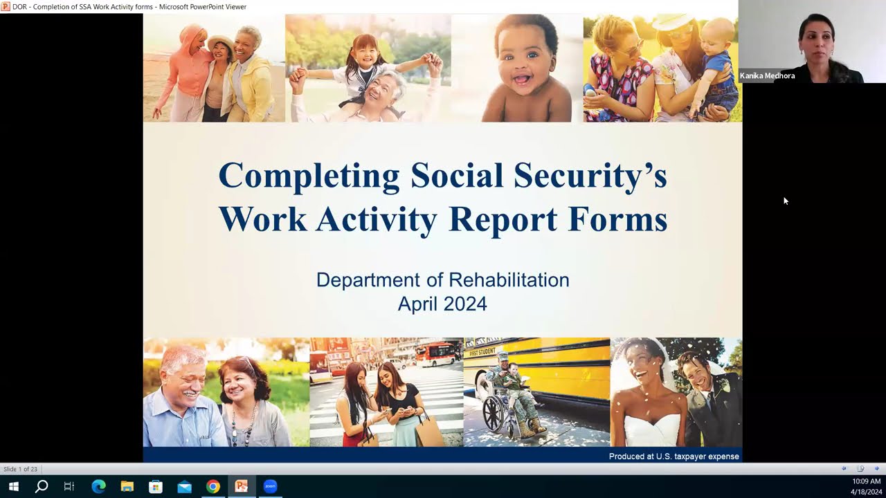 Completing The  Social Security Work Activity Report Form