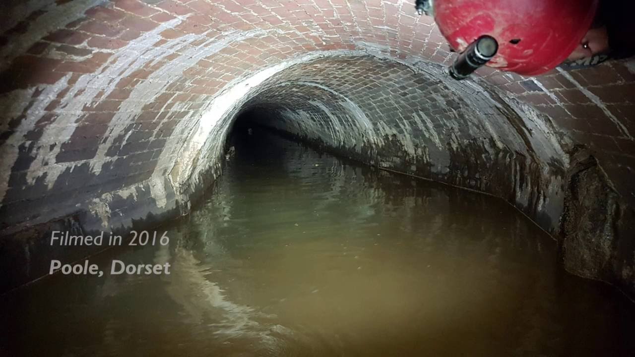 Bourne Valley Culvert, Poole, Dorset. Underground stream tunnel