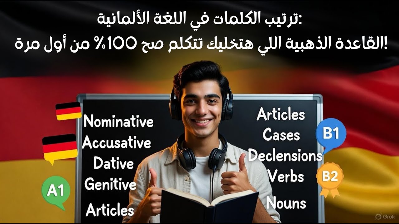 ترتيب الكلمات في اللغة الألمانية: القاعدة الذهبية اللي هتخليك تتكلم صح 100% من أول مرة!