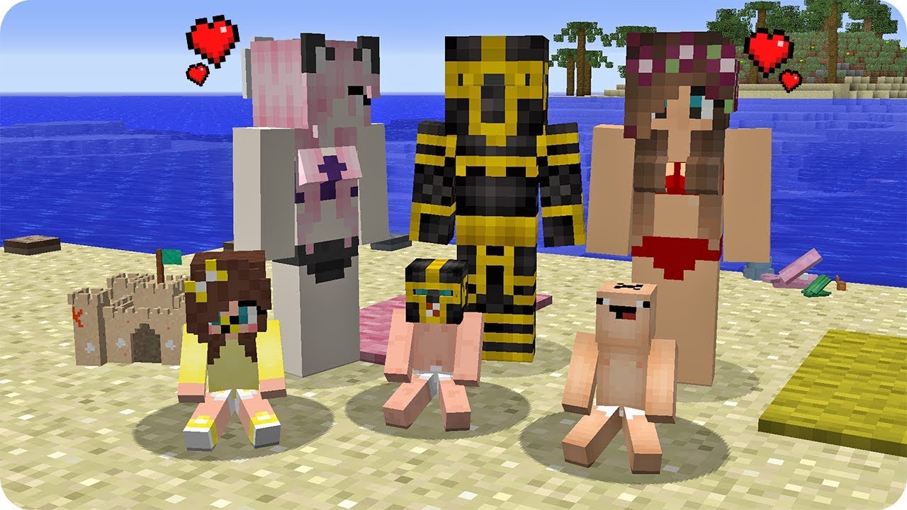 MASSI Y MASSIA VAN A LA PLAYA EN MINECRAFT