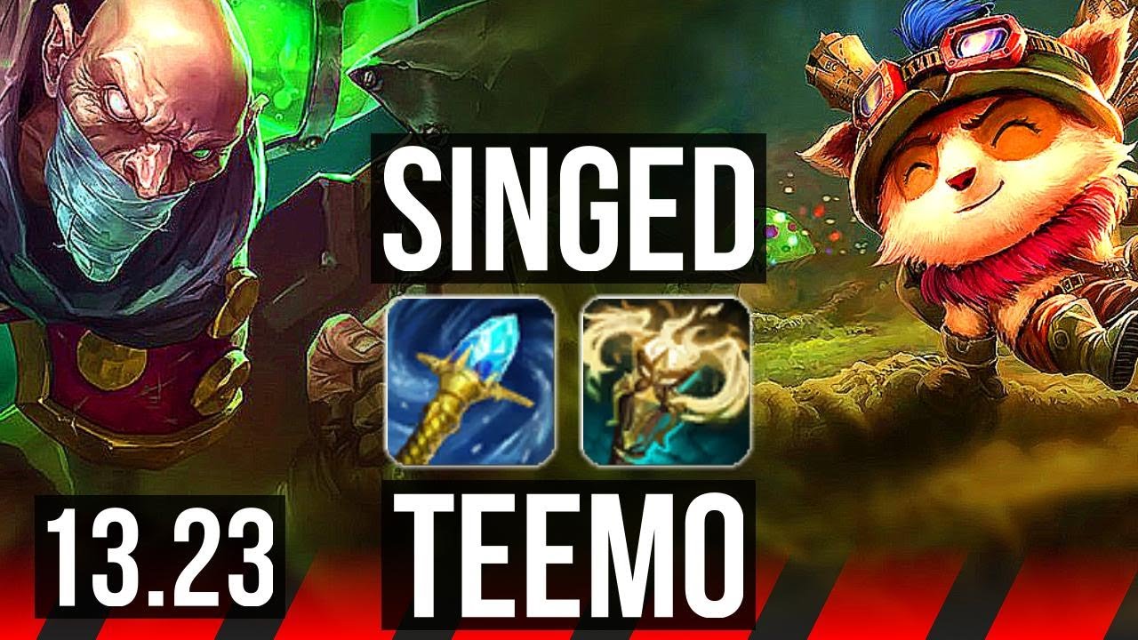 SINGED vs TEEMO (TOP) | 1100+ games, 5/2/7 | NA Master | 13.23