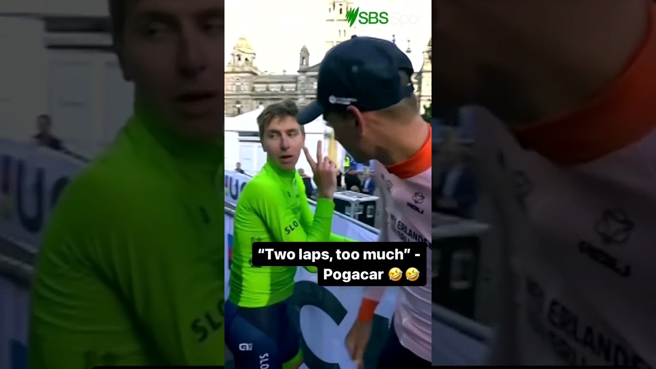 Funny conversation between exhausted Pogacar, van der Poel and UCI director