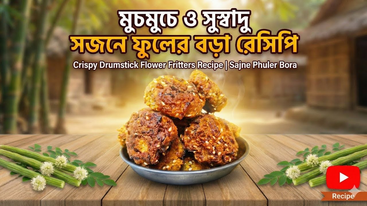 মুচমুচে ও সুস্বাদু সজনে ফুলের বড়া রেসিপি|Crispy Drumstick Flower Fritters Recipe | Sajne Phuler Bora