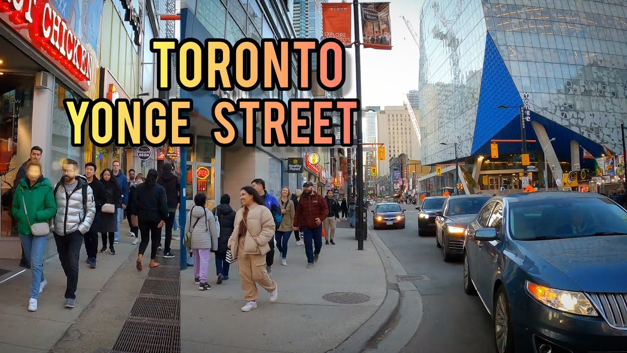 Toronto 🇨🇦 Saturday Yonge Street Downtown Walking Tour Canada 4k