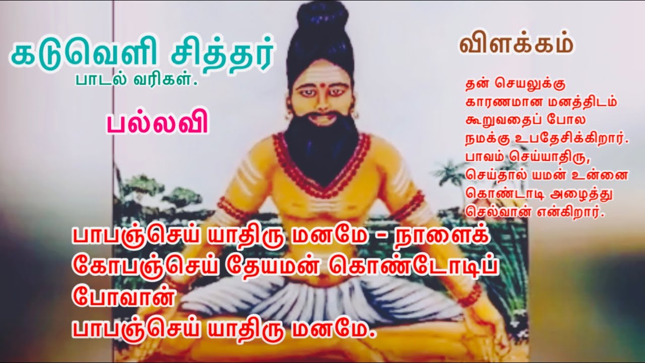 பாவம் செய்யாதிரு மனமே//pavam seiyathiru maname//Lyric video//kaduveli sidhar