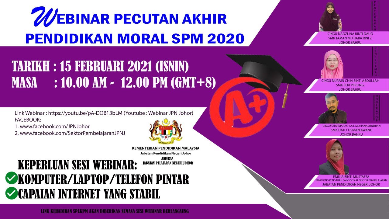 WEBINAR PECUTAN AKHIR PENDIDIKAN MORAL SPM 2020