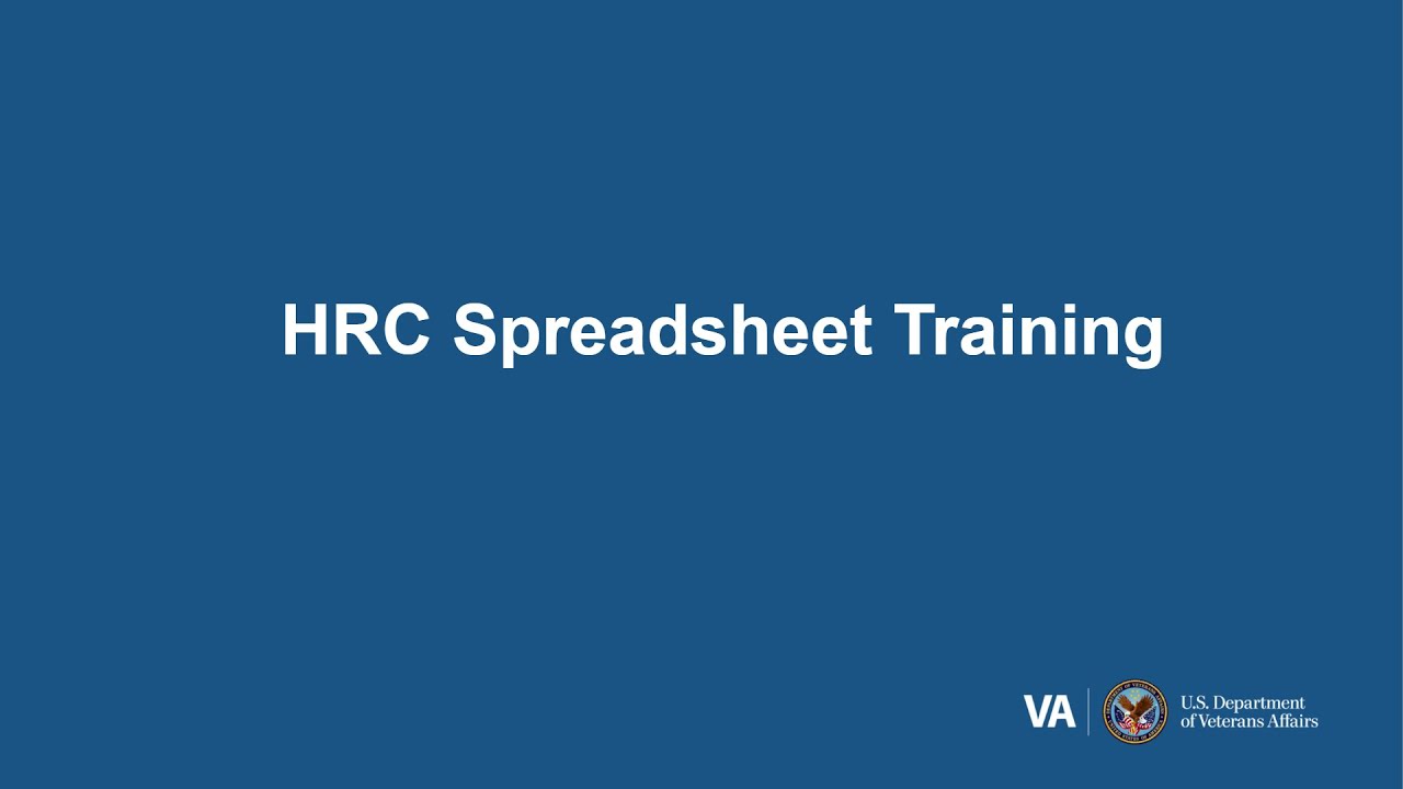 HRC Spreadsheet Training fixed