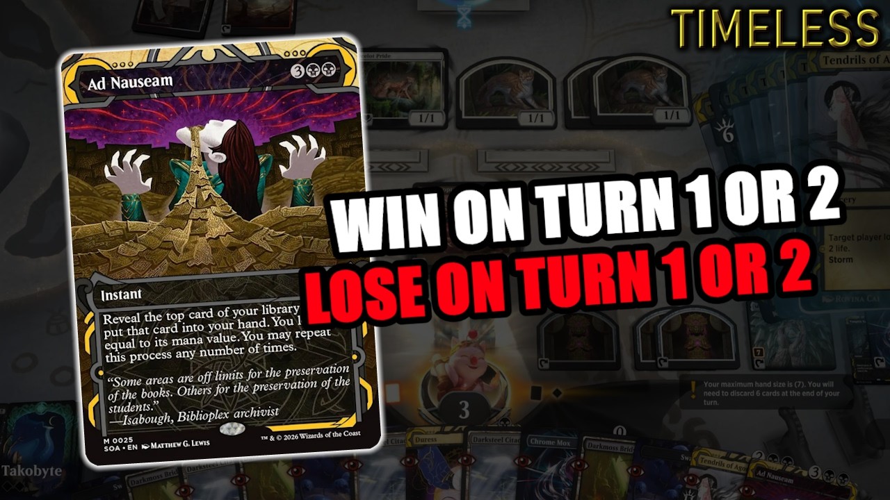 All In Ad Nauseam Storm! If You Want Quick Games | Timeless BO3 | MTG Arena