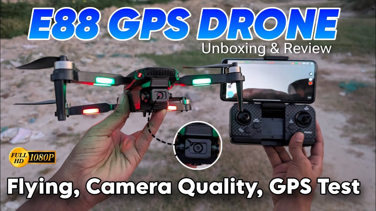 Дрон с GPS-камерой E88 — распаковка, обзор, тест камеры и GPS