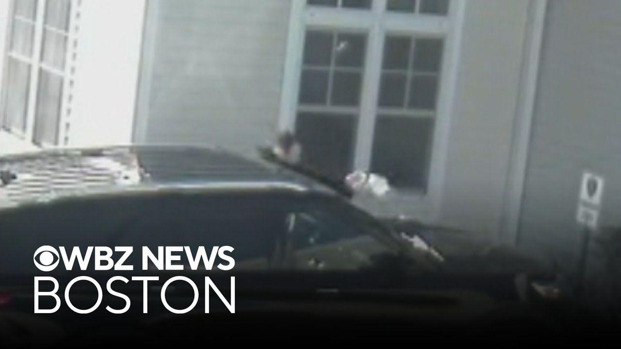 Video shows man pouring gas onto police cruiser in Abington, Massachusetts