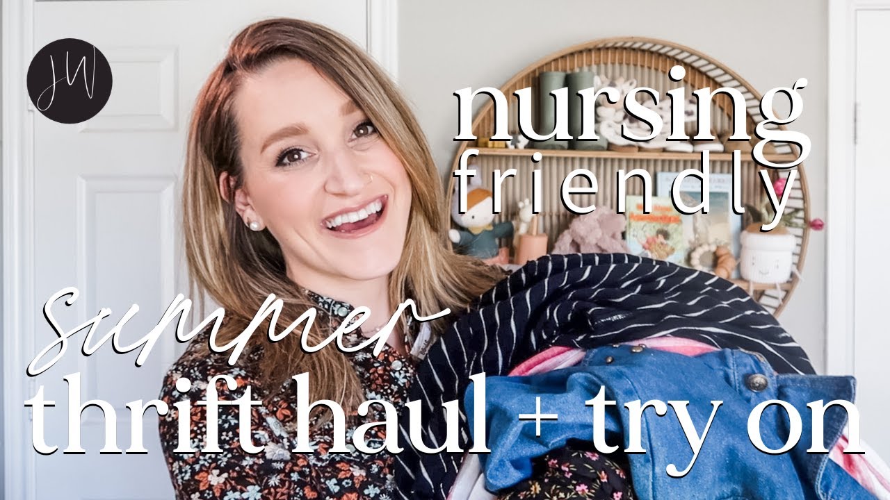 THRIFTING My Nursing-Friendly Wardrobe | THRIFT HAUL + TRY ON