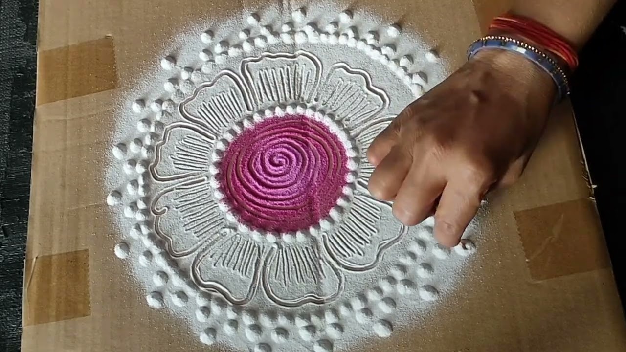 Holi ki simple design rangoli