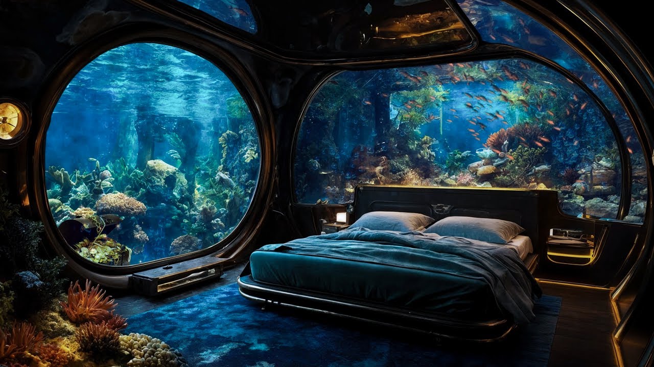 Sleep in an Underwater Room | Soothing Ocean Ambience for Deep Rest