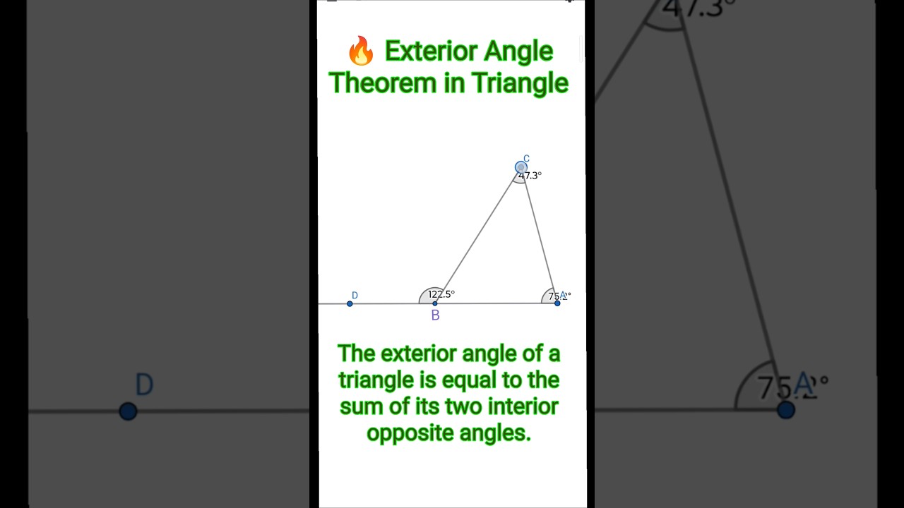 🔥 Exterior Angle Theorem | Triangle ABC | Class 9/10 Maths