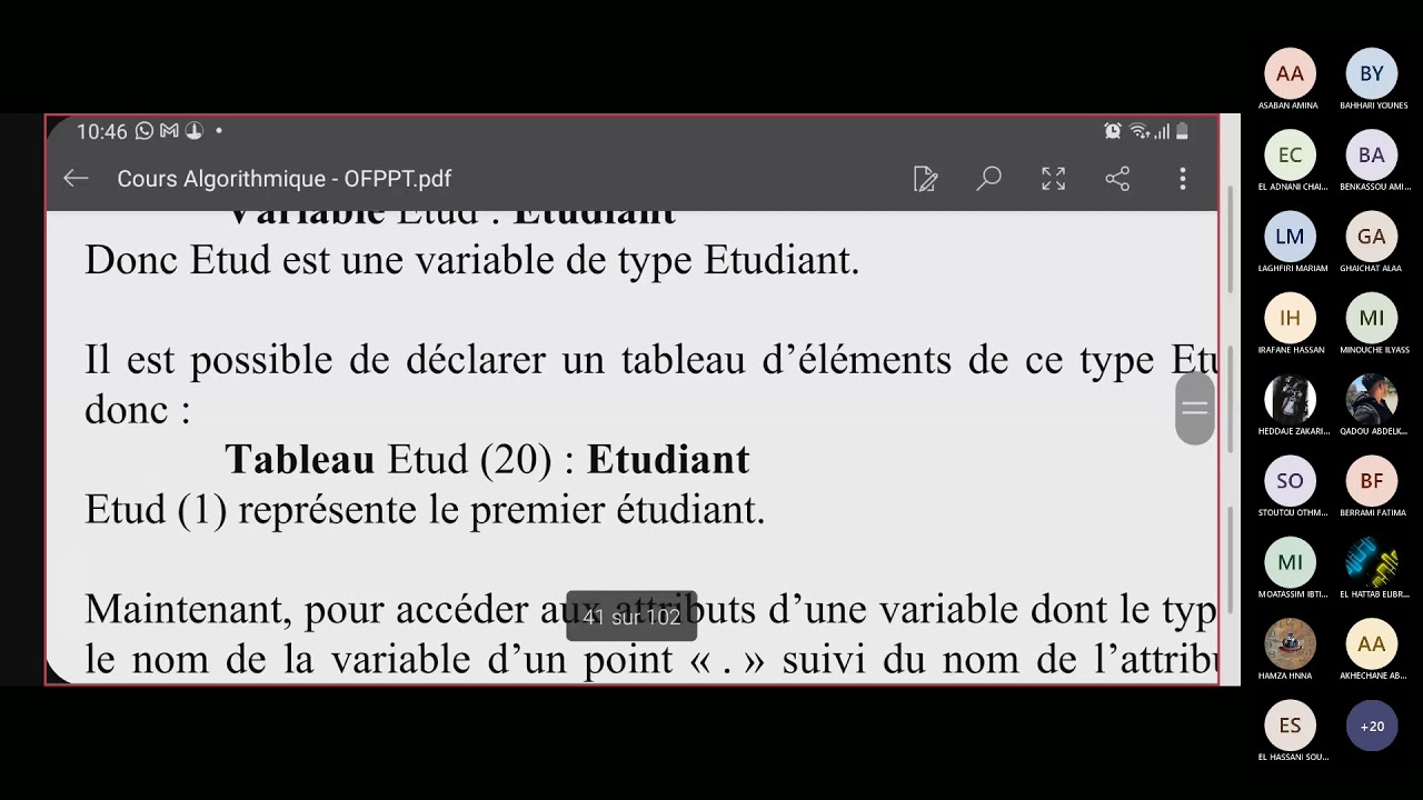 Algorithme 14: Les Structures