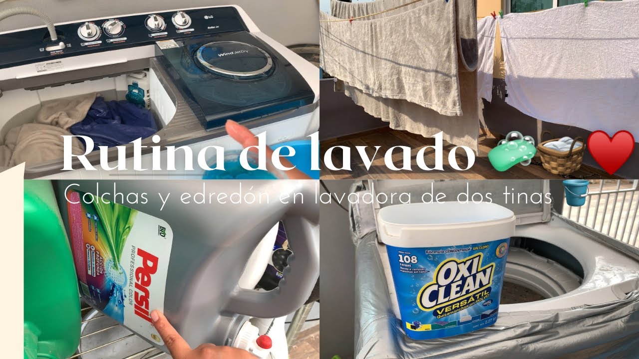 Rutina de lavado 🧼♥️ cobertores y edredón en lavadora de dos tinas ✅