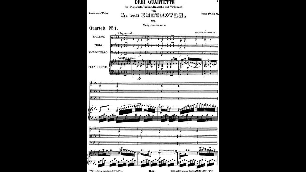 L.V. Beethoven - Piano Quartet No.1 in E-flat major, WoO 36 - Score