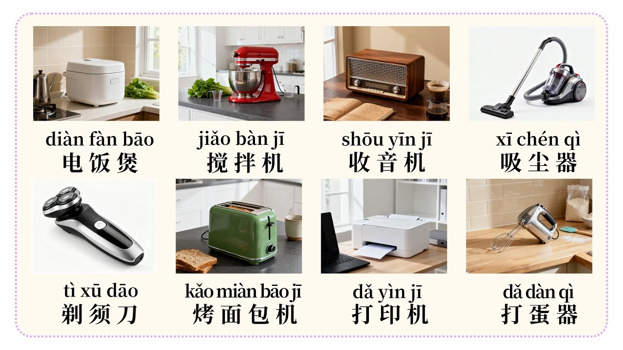 ✨ Learn 30 Chinese with Real-Life Appliances! | Everyday Chinese Vocabulary Collection