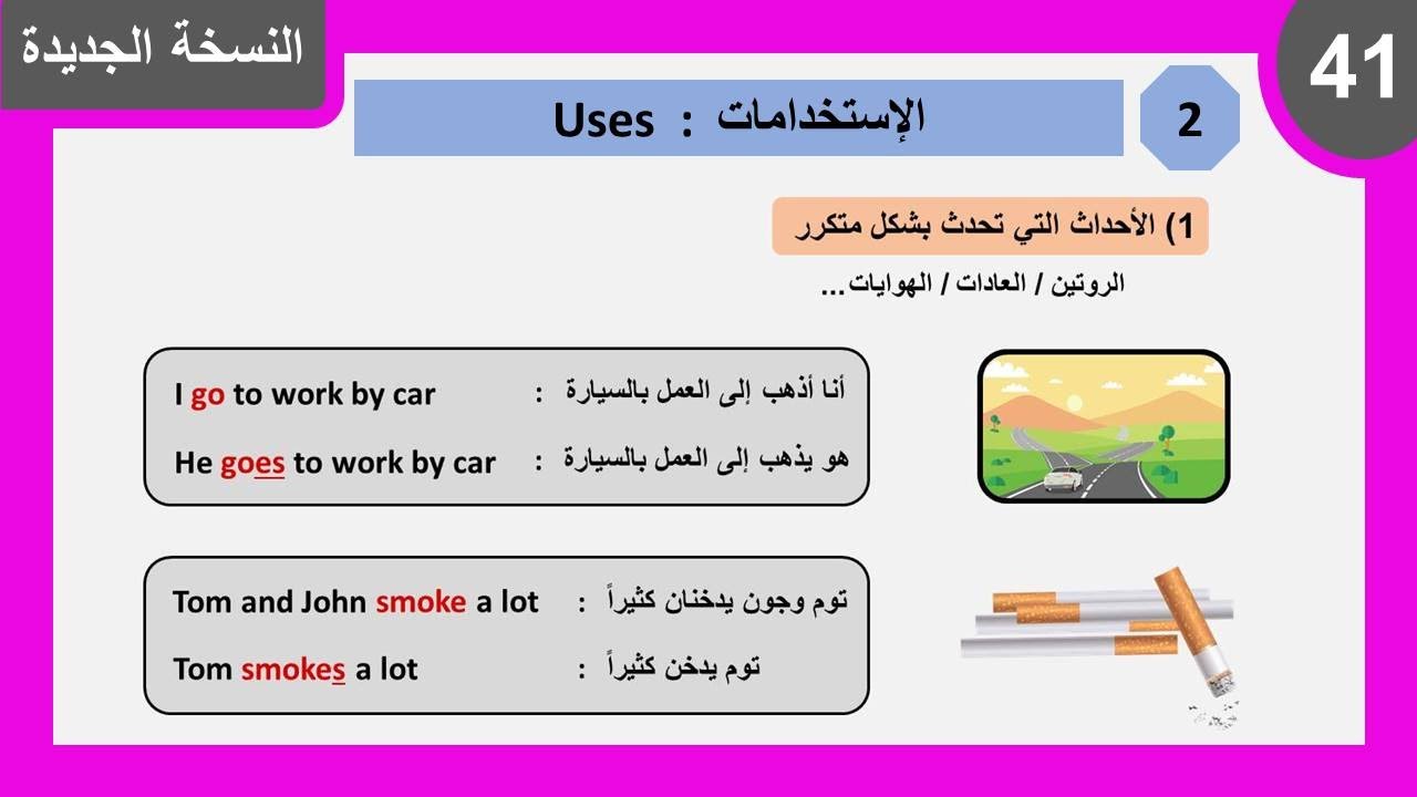 استخدامات زمن المضارع البسيط في اللغة الانجليزية (2) Present Simple Uses