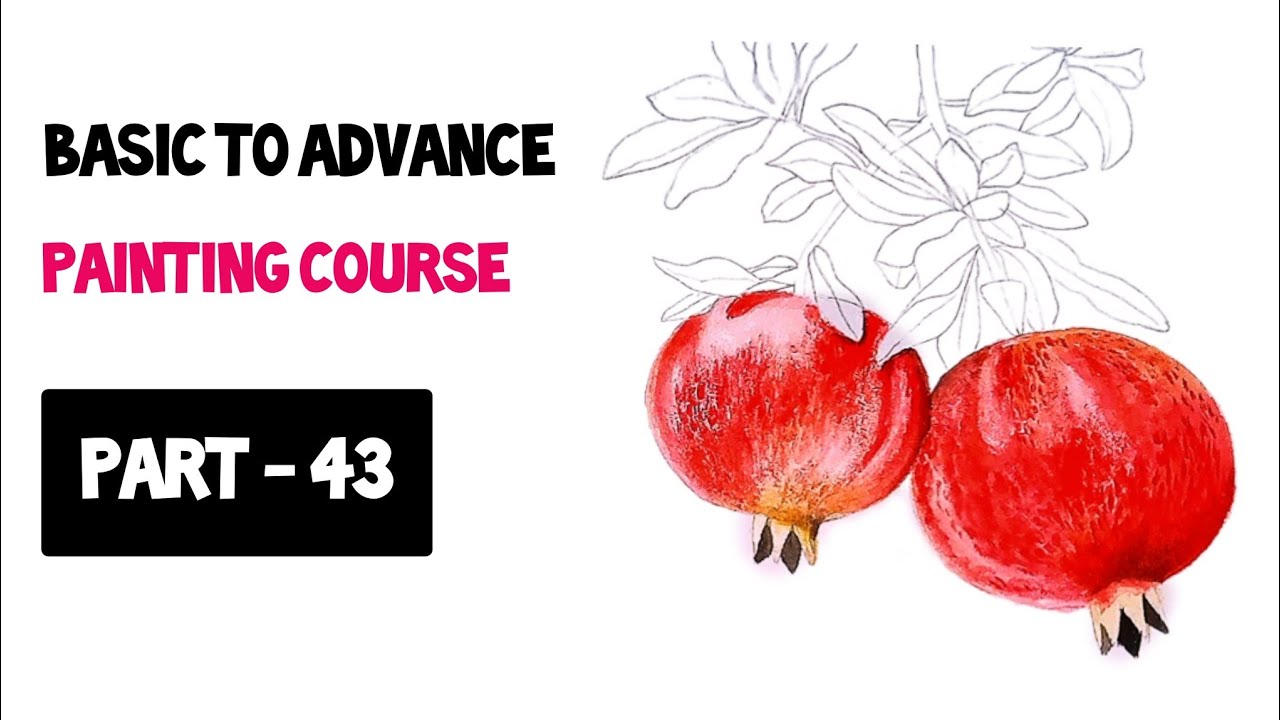 Pomegranate Painting (Part - 1) / Acrylic painting for beginners / Acrylic painting Course 