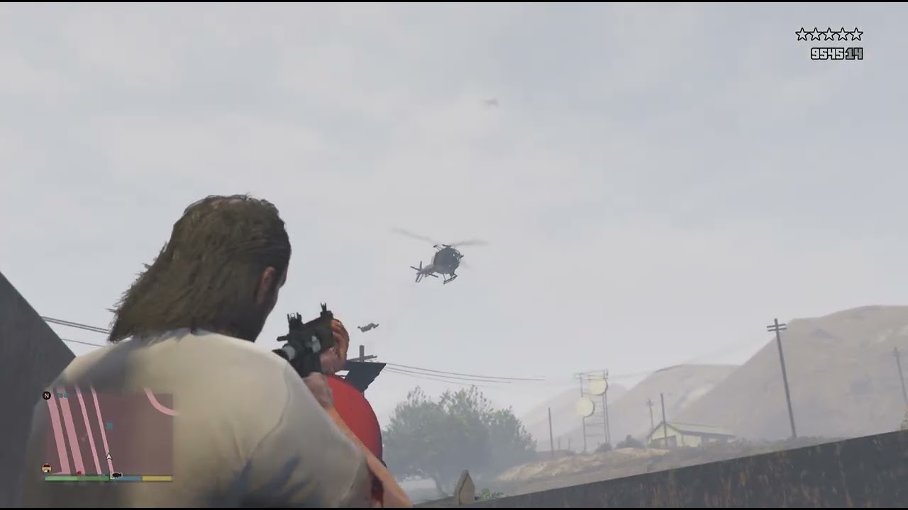 GTA 5 Trevor and minigun and Train 5 stars rampage part 13