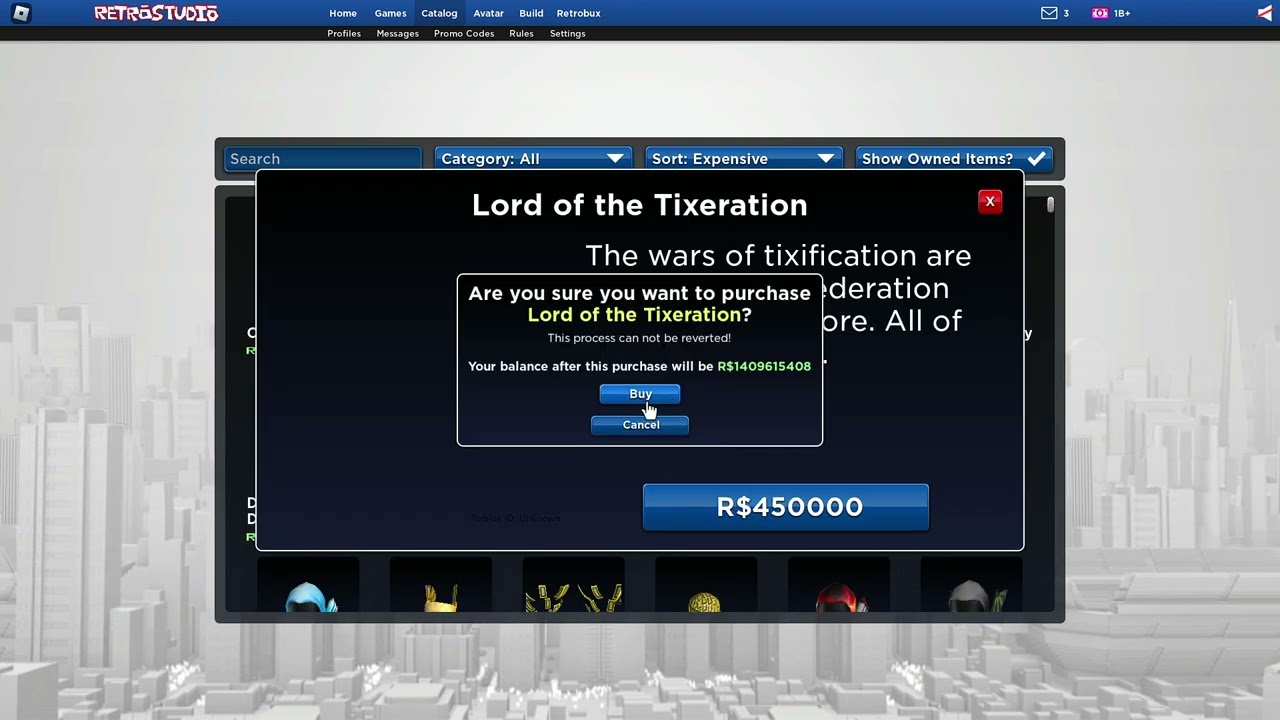 SPENDING 1B+ RETORBUX IN ROBLOX RETROSTUDIO!!!
