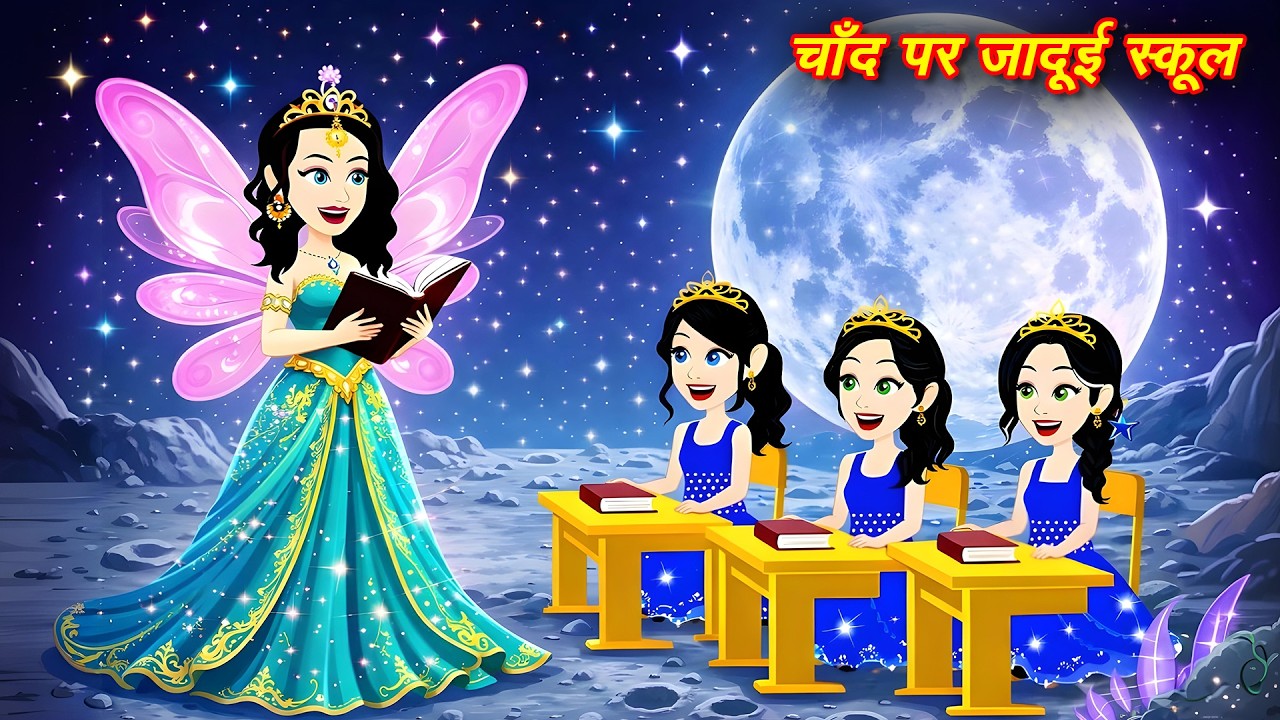 चाँद पर जादुई स्कूल magical school on the moon | jadui hindi kahaniyan | jadui cartoon jadui kahani