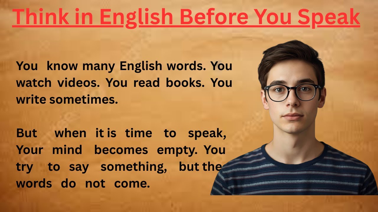 Think in English Before You Speak || Think and Speak in English ||  English Learning practice