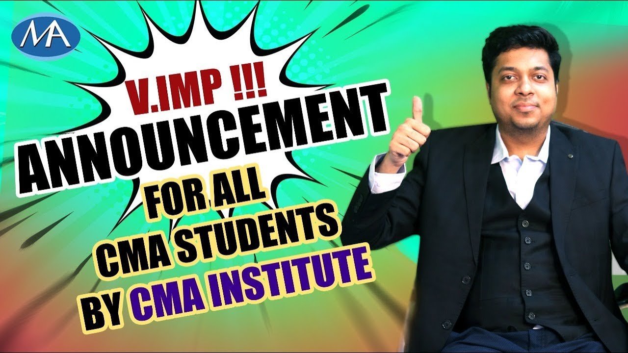 Very Very Important Announcement for all CMA Students by CMA Institute || Must Watch & share wid all