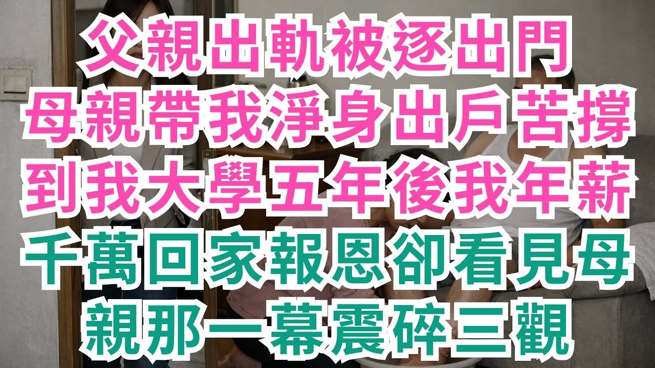 深夜淺談 父親出軌被逐出門，母親帶我淨身出戶苦撐到我大學；五年後我年薪千萬回家報恩，卻看見母親那一幕震碎三觀#淺談人生 #為人處世 #生活經驗 #情感故事 #養老