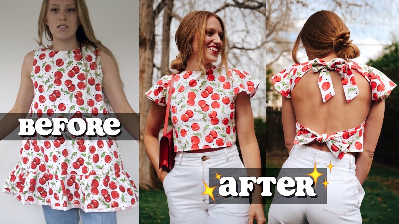 Backless Summer Top UPCYCLE 🍒